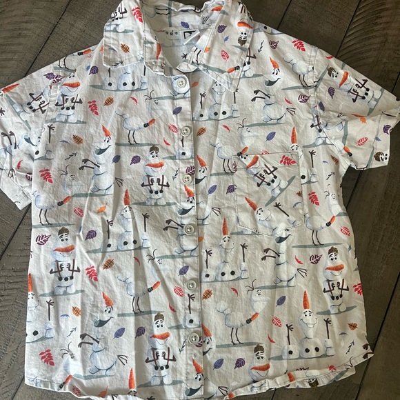 Disney Frozen Olaf Button up shirt boys size 6 - Picture 4 of 5
